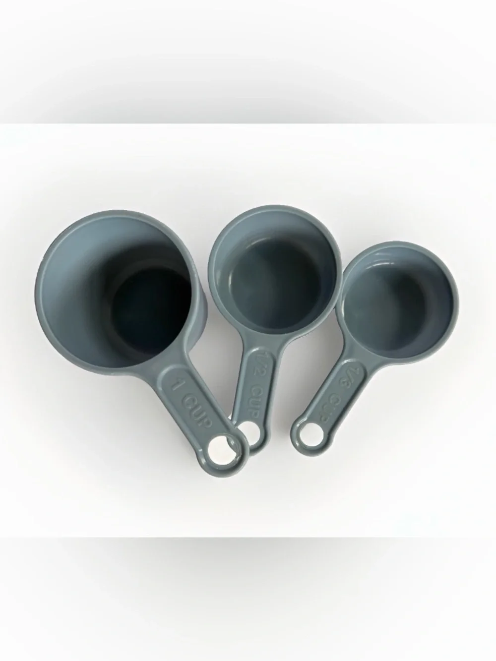 Vtg Rubbermaid Slate Blue Measuring Cups Set 3 Piece 8315 1 1/2 1/3 Cup
